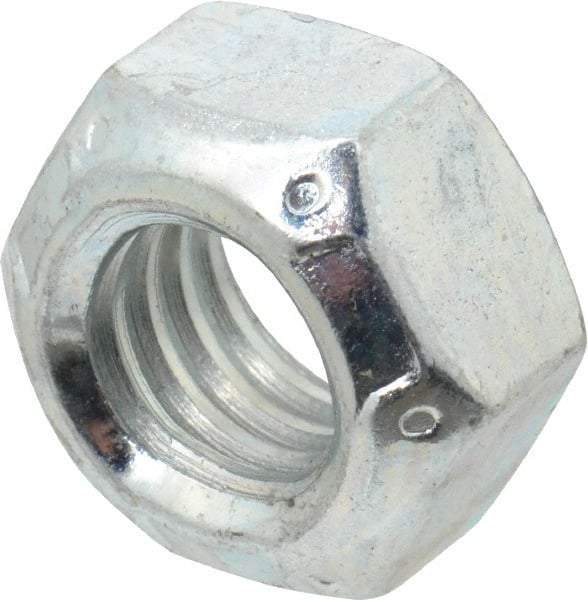 Value Collection - 7/16-14 UNC Grade C Hex Lock Nut with Distorted Thread - 11/16" Width Across Flats, 3/8" High, Cadmium Clear-Plated Finish - A1 Tooling