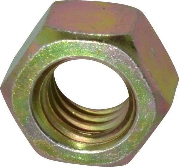 Value Collection - 7/16-14 UNC Steel Right Hand Hex Nut - 11/16" Across Flats, 3/8" High, Zinc Yellow Dichromate Finish - A1 Tooling