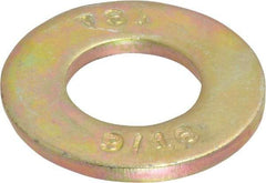 Value Collection - 9/16" Screw, Grade 8 Steel SAE Flat Washer - 19/32" ID x 1-3/16" OD, 3/32" Thick, Zinc Yellow Dichromate Finish - A1 Tooling