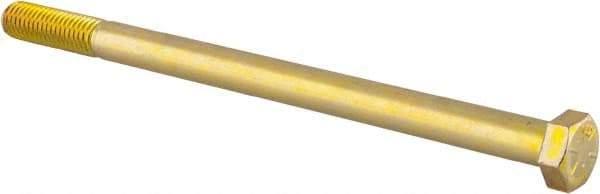 Made in USA - 1/2-13 UNC, 8" Length Under Head Hex Head Cap Screw - Partially Threaded, Grade 8 Alloy Steel, Zinc Yellow Dichromate Finish, 3/4" Hex - A1 Tooling