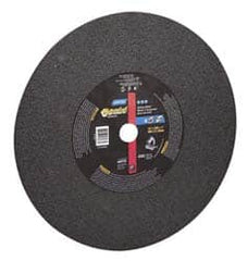 Norton - 14" Aluminum Oxide Cutoff Wheel - 7/64" Thick, 1" Arbor, 4,365 Max RPM, Use with Stationary Tools - A1 Tooling