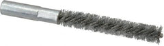 Value Collection - 3/8" Diam Helical Steel Tube Brush - Double Spiral, 0.008" Filament Diam, 2-23/64" Brush Length, 4" OAL, 3/16-24 Female Shank - A1 Tooling