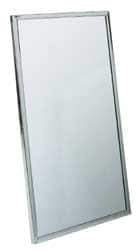 Bradley - 24 Inch Wide x 36 Inch High, Theft Resistant Rectangular Glass Washroom Mirror - Stainless Steel Frame - A1 Tooling