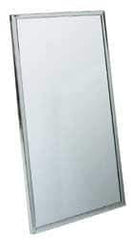 Made in USA - 18 Inch Wide x 36 Inch High, Theft Resistant Rectangular Glass Washroom Mirror - Stainless Steel Frame - A1 Tooling