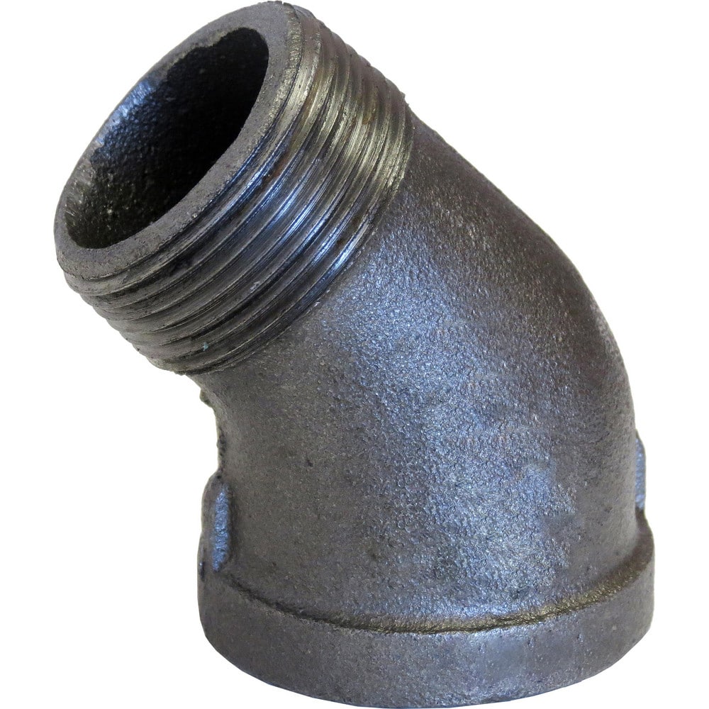 Black Pipe Fittings; Fitting Type: Street Elbow; Fitting Size: 3/8″; Material: Malleable Iron; Finish: Black; Fitting Shape: 45 ™ Elbow; Thread Standard: NPT; Connection Type: Threaded; Lead Free: No; Standards:  ™ASME ™B1.2.1; ASME ™B16.3