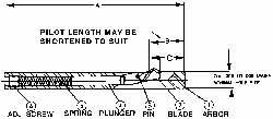 Cogsdill Tool - 39/64" Hole, No. 4 Blade, Type B Power Deburring Tool - One Piece, 6.44" OAL, 0.9" Pilot, 1.31" from Front of Tool to Back of Blade - A1 Tooling