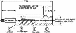 Cogsdill Tool - 1-5/8" Hole, No. 110 Blade, Type C Power Deburring Tool - One Piece, 7" OAL, 1.19" Pilot - A1 Tooling