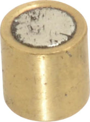 Mag-Mate - 1/4" Diam x 1/4" High, 0.63 Lb Average Pull Force, 1-1/4 Lb Max Pull Force, Neodymium Rare Earth Shielded Magnet - Brass Shield, 0.032" Shielding Wall Thickness - A1 Tooling