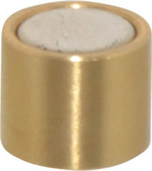 Mag-Mate - 5/16" Diam x 1/4" High, 1 Lb Average Pull Force, 2 Lb Max Pull Force, Neodymium Rare Earth Shielded Magnet - Brass Shield, 0.032" Shielding Wall Thickness - A1 Tooling