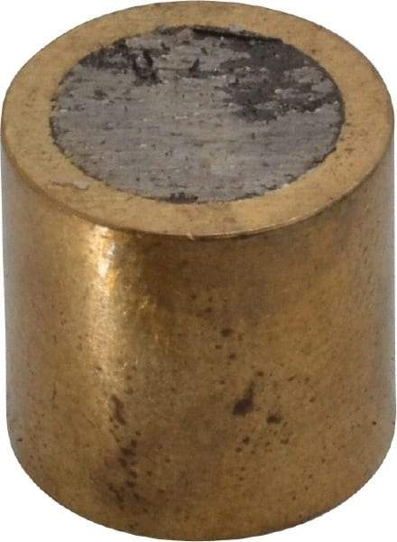 Mag-Mate - 1/2" Diam x 1/2" High, 3-1/2 Lb Average Pull Force, 7 Lb Max Pull Force, Neodymium Rare Earth Shielded Magnet - Brass Shield, 0.062" Shielding Wall Thickness - A1 Tooling