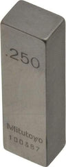 Mitutoyo - 0.25" Rectangular Steel Gage Block - Accuracy Grade AS-1, Includes Certificate of Inspection - A1 Tooling