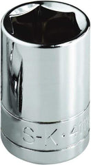 SK - 1-3/16", 1/2" Drive, Standard Hand Socket - 6 Points, Steel, Chrome Finish - A1 Tooling