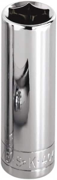 SK - 1-1/4", 1/2" Drive, Deep Hand Socket - 6 Points, Steel, Chrome Finish - A1 Tooling