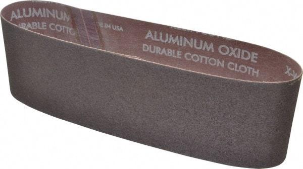 Norton - 3" Wide x 21" OAL, 80 Grit, Aluminum Oxide Abrasive Belt - Aluminum Oxide, Medium, Coated, X Weighted Cloth Backing, Series R228 - A1 Tooling