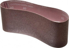 Norton - 4" Wide x 24" OAL, 60 Grit, Aluminum Oxide Abrasive Belt - Aluminum Oxide, Medium, Coated, X Weighted Cloth Backing, Series R228 - A1 Tooling