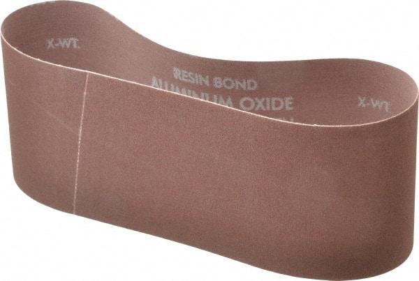 Norton - 4" Wide x 24" OAL, 120 Grit, Aluminum Oxide Abrasive Belt - Aluminum Oxide, Fine, Coated, X Weighted Cloth Backing, Series R228 - A1 Tooling