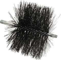 Schaefer Brush - 4-1/2" Brush Length, 6-1/2" Diam, Double Stem, Double Spiral Tube Brush - 7-1/2" Long, Tempered Steel Wire, 1/4" NPT Male Connection - A1 Tooling