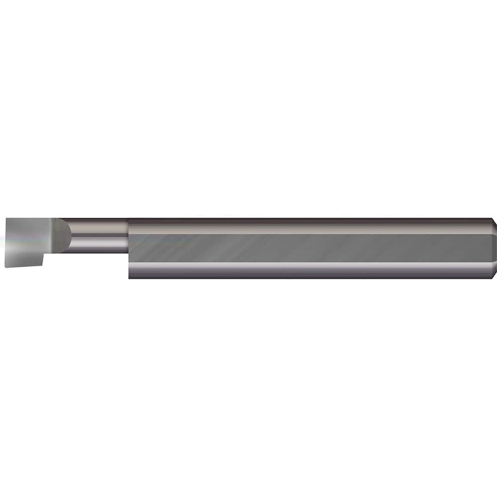 Boring Bar: 0.11″ Min Bore, 0.15″ Max Depth, Right Hand Cut, Solid Carbide 1/8″ Shank Dia, 1-1/2″ OAL, 0.003″ Corner Radius