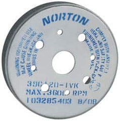 Norton - 6" Diam, 1-1/4" Hole Size, 1" Overall Thickness, 100 Grit, Type 2 Tool & Cutter Grinding Wheel - Fine Grade, Silicon Carbide, H Hardness - A1 Tooling