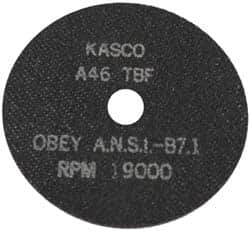 Made in USA - 3" 46 Grit Aluminum Oxide Cutoff Wheel - 1/16" Thick, 1/4" Arbor, 25,000 Max RPM, Use with Die Grinders - A1 Tooling