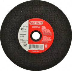 Made in USA - 6" 36 Grit Aluminum Oxide Cutoff Wheel - 1/8" Thick, 5/8" Arbor, 10,186 Max RPM, Use with Circular Saws - A1 Tooling