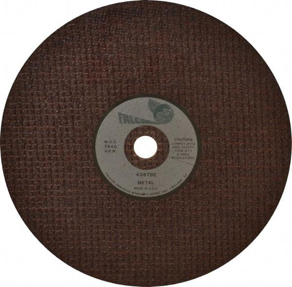 Made in USA - 8" 36 Grit Aluminum Oxide Cutoff Wheel - 1/8" Thick, 5/8" Arbor, 8,000 Max RPM, Use with Chop Saws - A1 Tooling