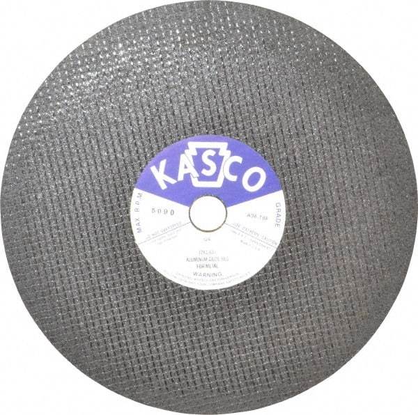 Made in USA - 12" 36 Grit Aluminum Oxide Cutoff Wheel - 1/8" Thick, 1" Arbor, 5,095 Max RPM, Use with Stationary Tools - A1 Tooling