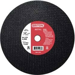 Made in USA - 14" 36 Grit Aluminum Oxide Cutoff Wheel - 1/8" Thick, 1" Arbor, 4,365 Max RPM, Use with Stationary Tools - A1 Tooling