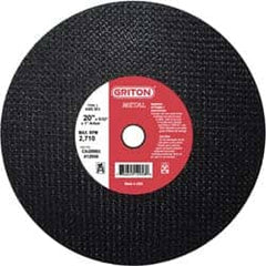 Made in USA - 20" 36 Grit Aluminum Oxide Cutoff Wheel - 5/32" Thick, 1" Arbor, 2,710 Max RPM, Use with Stationary Tools - A1 Tooling