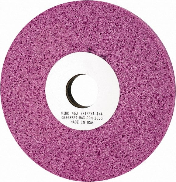 Grier Abrasives - 7" Diam x 1-1/4" Hole x 1/2" Thick, J Hardness, 46 Grit Surface Grinding Wheel - A1 Tooling