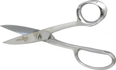 Clauss - 2-3/4" LOC, 8-1/4" OAL Chrome Plated High Leverage Shears - Ambidextrous, Straight Handle, For General Purpose Use - A1 Tooling