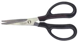 Clauss - 2" LOC, 7" OAL Stainless Steel Blunt Point Shears - Ambidextrous, Serrated, Straight Handle, For General Purpose Use - A1 Tooling