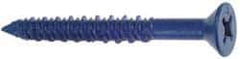 Made in USA - 1/4" Diam, 5" OAL, Phillips Drive, Concrete Screw & Masonry Fastener - Steel, Blue Climaseal Finish, Includes Drill Bit - A1 Tooling