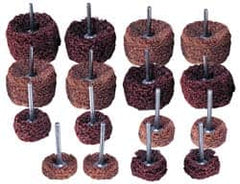 Superior Abrasives - 1 & (2) 1-1/2" Diam Scrubber Buffing Wheel Set - Shank Included - A1 Tooling