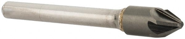 SGS - 3/8" Head Diam, 1/4" Shank Diam, 6 Flute 60° Solid Carbide Countersink - A1 Tooling