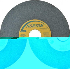 Norton - 7" Diam x 1-1/4" Hole x 1/2" Thick, I Hardness, 100 Grit Surface Grinding Wheel - Silicon Carbide, Type 1, Fine Grade, 3,600 Max RPM, Vitrified Bond, No Recess - A1 Tooling