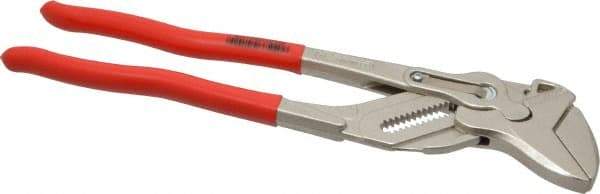 Knipex - 12" OAL, 2-3/8" Max Capacity, 13 Position Pipe Wrench Tongue & Groove Pliers - Smooth Smooth Jaws, Standard Head - A1 Tooling