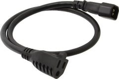 Tripp-Lite - 2' Long, IEC-320-C14/NEMA 5-15R Female Computer Cable - Black, Male x Female - A1 Tooling