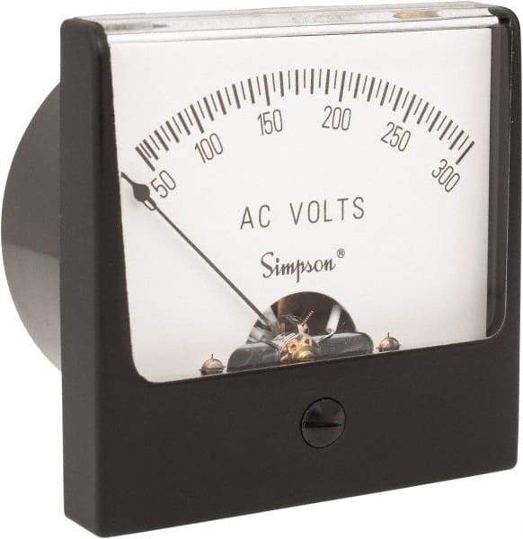 Simpson Electric - Analog, AC Voltmeter, Panel Meter - 60 Hz, 50000 Ohms at 60 Hz, 300 VAC - A1 Tooling