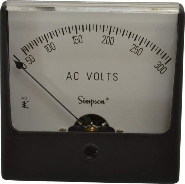 Simpson Electric - Analog, AC Voltmeter, Panel Meter - 60 Hz, 50000 Ohms at 60 Hz, 300 VAC - A1 Tooling