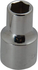 Blackhawk by Proto - 1/2" Drive, Standard Hand Socket - 6 Points, 1-1/2" OAL, Chrome Finish - A1 Tooling