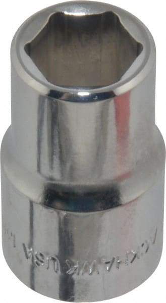 Blackhawk by Proto - 1/2" Drive, Standard Hand Socket - 6 Points, 1-1/2" OAL, Chrome Finish - A1 Tooling