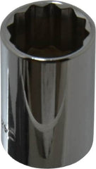 Blackhawk by Proto - 1/2" Drive, Standard Hand Socket - 12 Points, 1-1/2" OAL, Chrome Finish - A1 Tooling