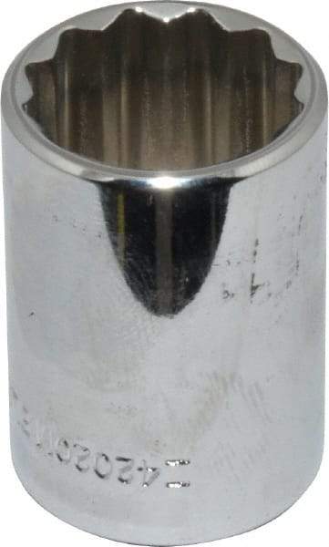 Blackhawk by Proto - 1/2" Drive, Standard Hand Socket - 12 Points, 1-1/2" OAL, Chrome Finish - A1 Tooling