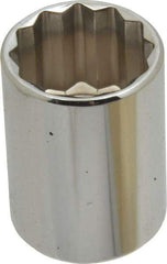 Blackhawk by Proto - 1/2" Drive, Standard Hand Socket - 12 Points, 1-1/2" OAL, Chrome Finish - A1 Tooling