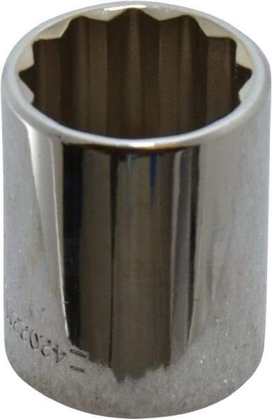 Blackhawk by Proto - 1/2" Drive, Standard Hand Socket - 12 Points, 1-1/2" OAL, Chrome Finish - A1 Tooling