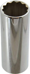 Blackhawk by Proto - 1/2" Drive, Deep Hand Socket - 12 Points, 3-3/32" OAL, Chrome Finish - A1 Tooling