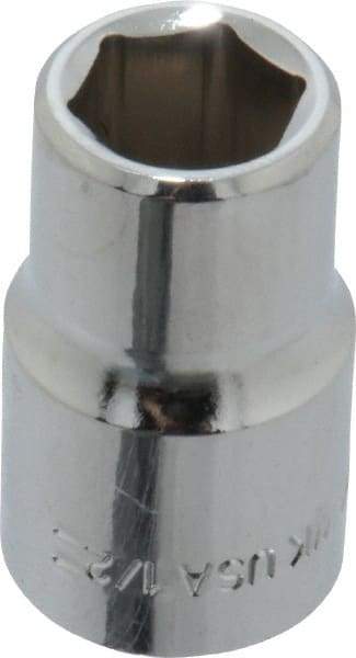 Blackhawk by Proto - 1/2", 1/2" Drive, Standard Hand Socket - 6 Points, 1-1/2" OAL, Chrome Finish - A1 Tooling