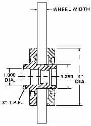 Sopko - 3" Diam Grinding Wheel Adapter - 1 to 2" Wheel Width, 1-1/4 - 16 Thread Size, Right Handed, 3" Taper per ', 1-1/4" Arbor Hole - A1 Tooling