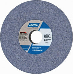 Norton - 7" Diam x 1-1/4" Hole x 1/2" Thick, I Hardness, 60 Grit Surface Grinding Wheel - Aluminum Oxide, Type 1, Medium Grade, 3,600 Max RPM, Vitrified Bond, No Recess - A1 Tooling